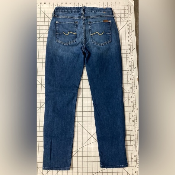 7 For All Mankind Women’s Size 27 Blue Kimmie Crop Jeans - Picture 6 of 10
